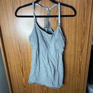 Cakye Nursing Camisole Women Size M Gray Lace Racerback Maternity Tank Top